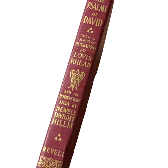 Antique 1900 Red Cloth The Psalms Of David Lovis Rhead gold letter Book HC - Picture 3 of 15